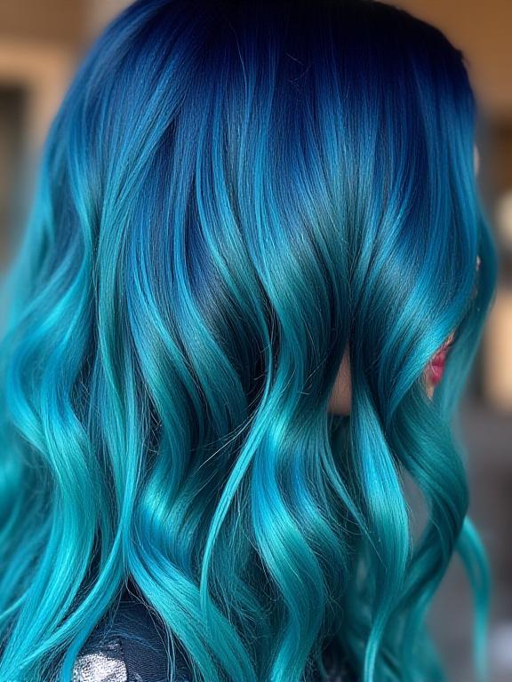 Antes y después de una coloración balayage oceánico